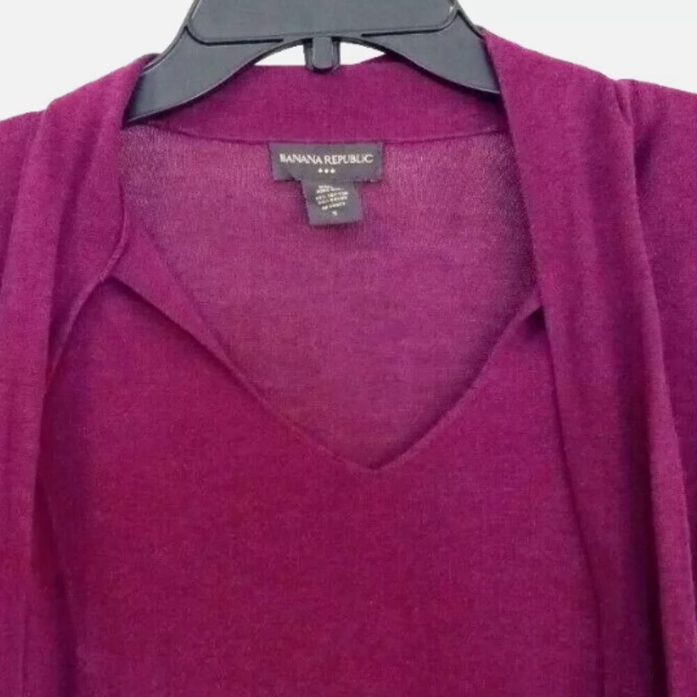 Banana Republic Juniors Top Purple Size Small Puff Short Sleeve Blouse Attached - Picture 5 of 13